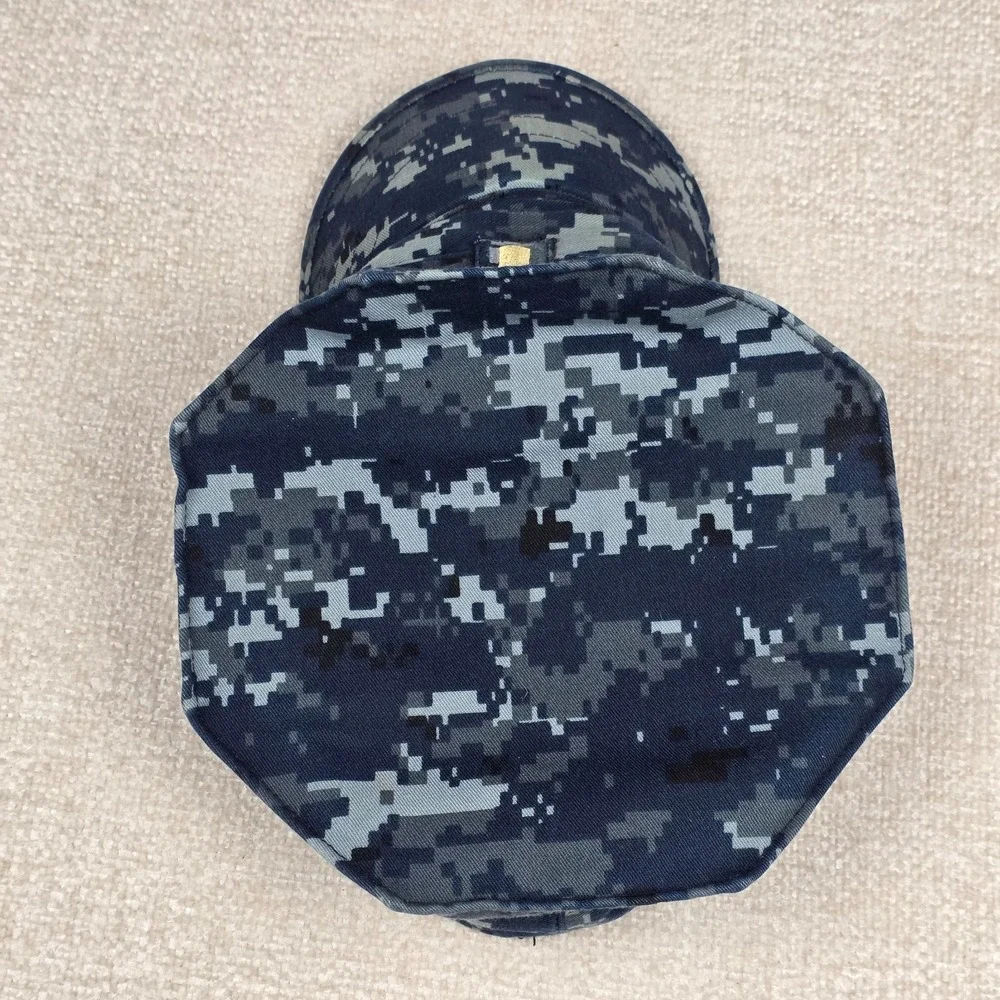 US‎ Navy Blue Digital Camo 8 Point Utility Hat Cap Size 7 3/8 Military Ensign